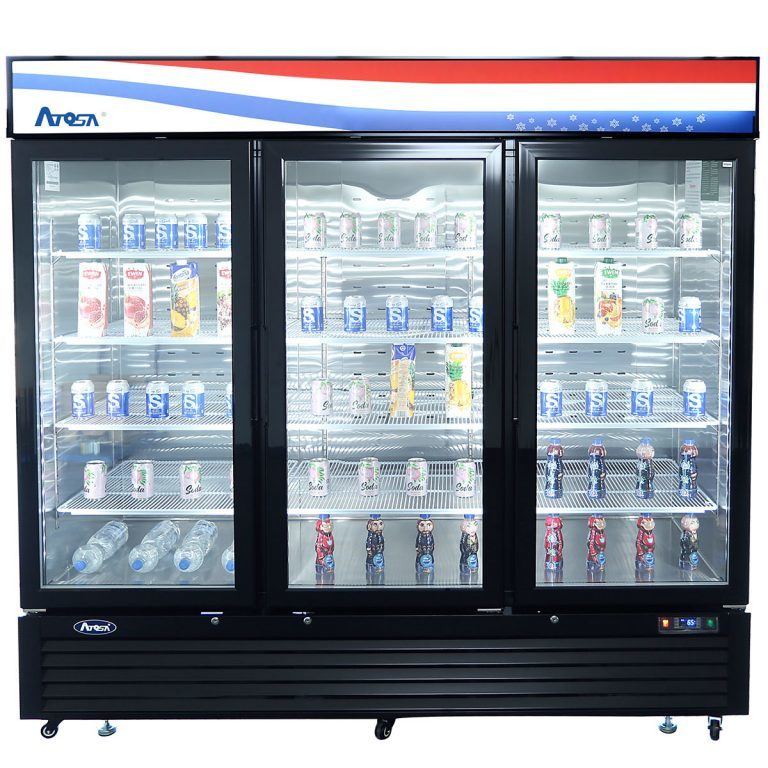 Atosa MCF8724GR, 82" Glass Three Door Refrigerator Merchandiser