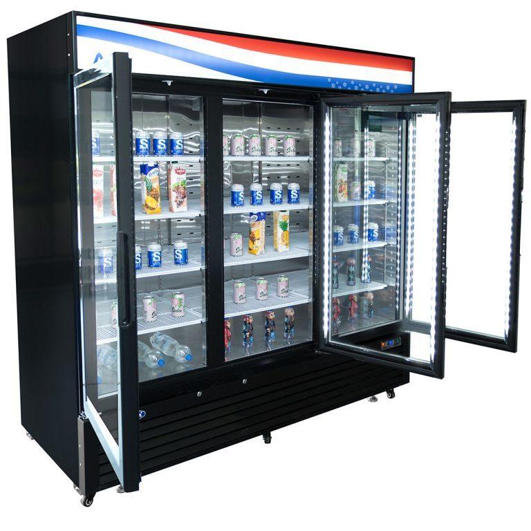 Atosa MCF8724GR, 82" Glass Three Door Refrigerator Merchandiser