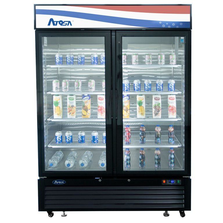 Atosa MCF8733GR, 39.5" Glass Two Door Refrigerator Merchandiser