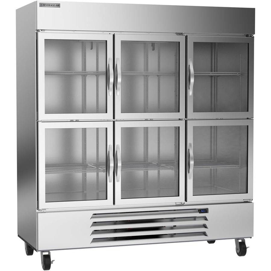 Beverage Air HBR72HC-1-HG, 75" Horizon Series Glass Half -Door Bottom Mount Refrigerator