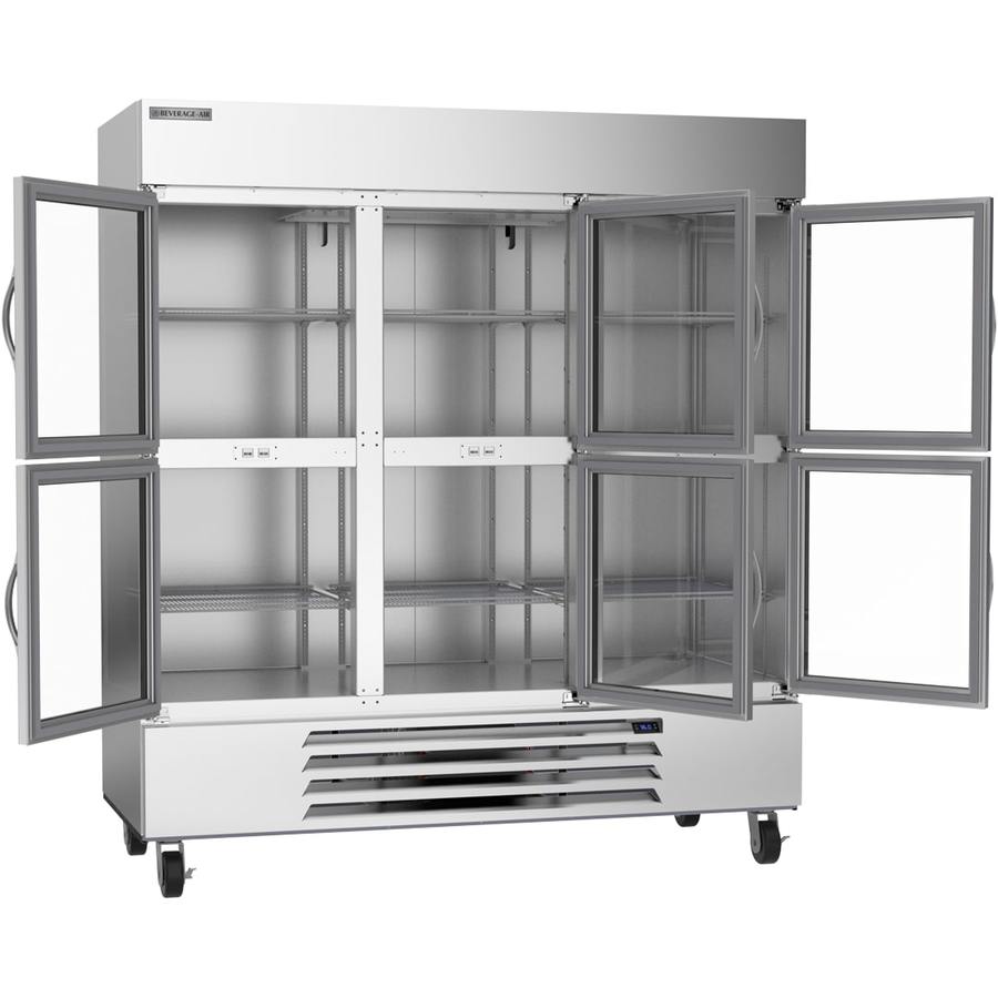 Beverage Air HBR72HC-1-HG, 75" Horizon Series Glass Half -Door Bottom Mount Refrigerator