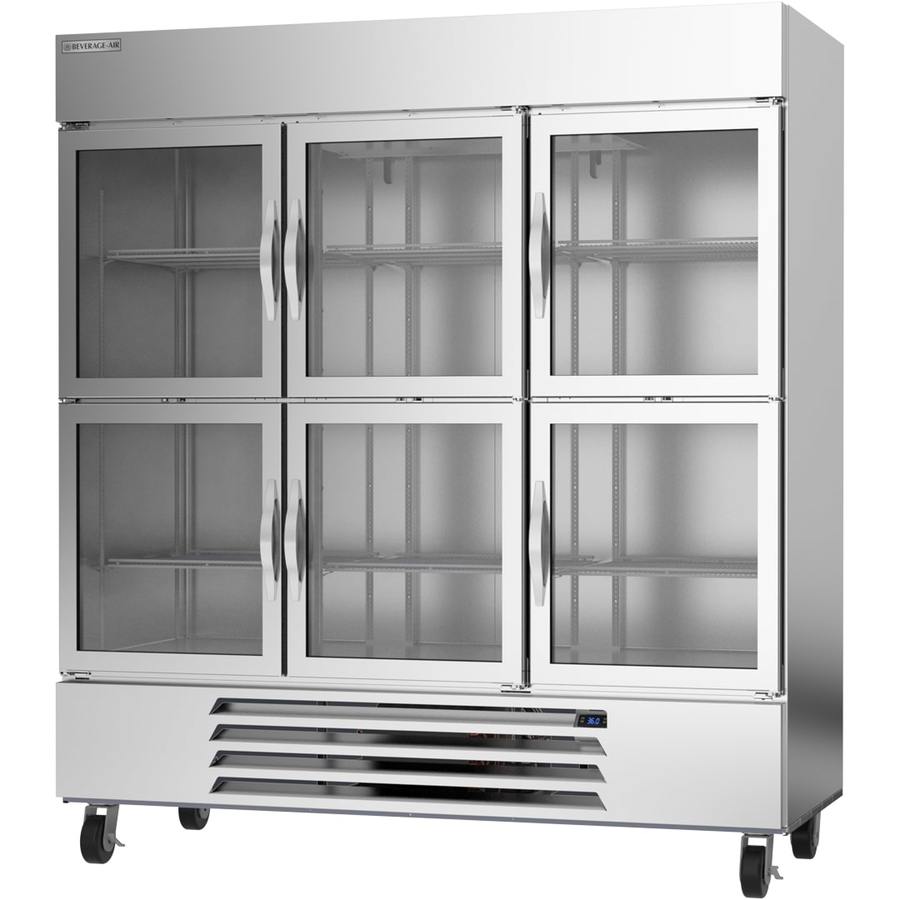 Beverage Air HBR72HC-1-HG, 75" Horizon Series Glass Half -Door Bottom Mount Refrigerator