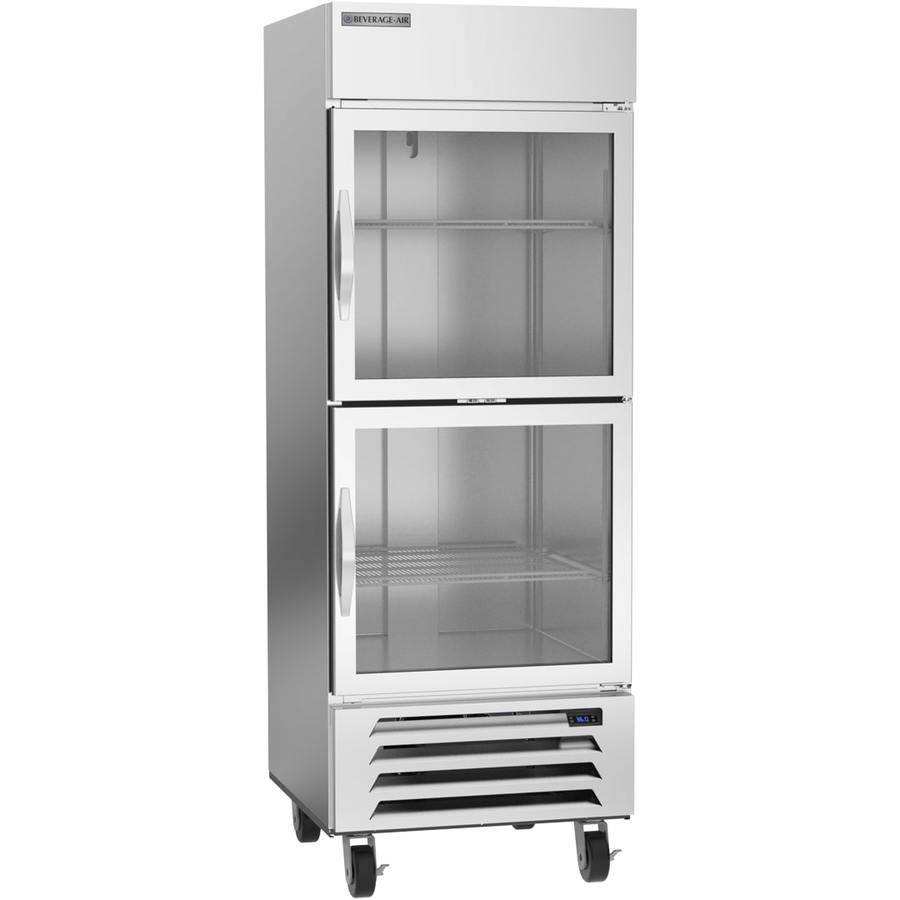 Beverage Air HBR27HC-1-HG, 30" Horizon Series Glass Half-Door Bottom Mount Refrigerator