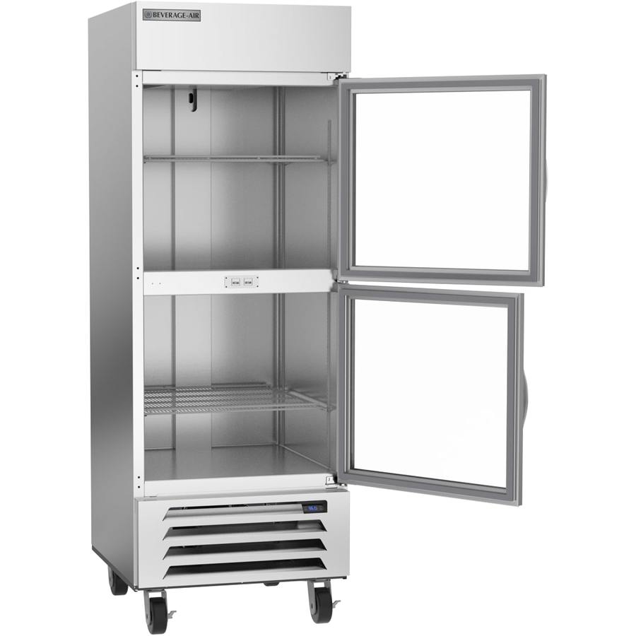 Beverage Air HBR27HC-1-HG, 30" Horizon Series Glass Half-Door Bottom Mount Refrigerator