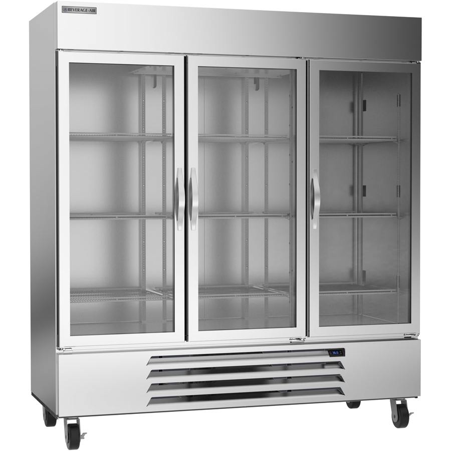 Beverage Air HBR72HC-1-G, 75" Horizon Series Glass Door Bottom Mount Refrigerator