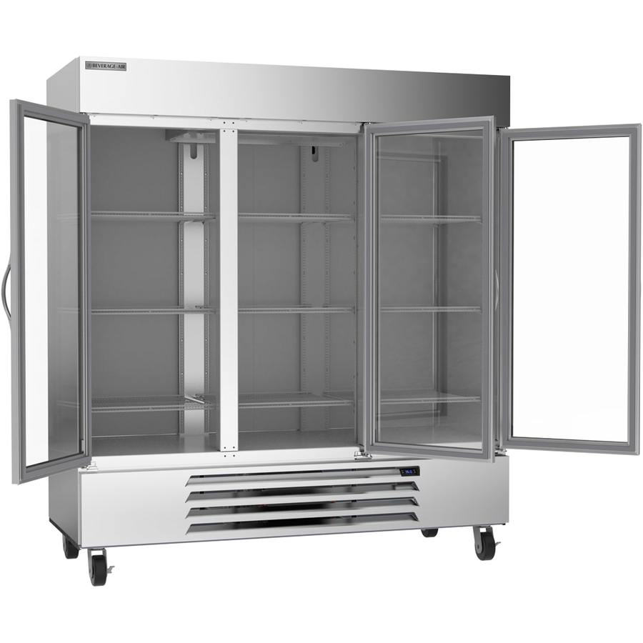 Beverage Air HBR72HC-1-G, 75" Horizon Series Glass Door Bottom Mount Refrigerator