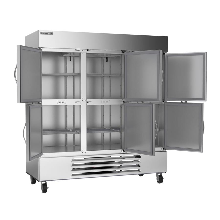 Beverage Air HBF72HC-5-HS, 75" Horizon Series Solid Half-Door Bottom Mount Freezer