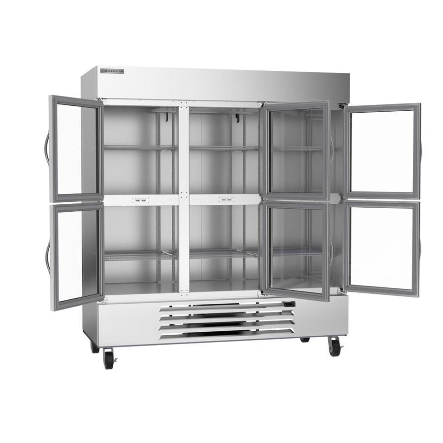 Beverage Air HBF72HC-5-HG, 75" Horizon Series Glass Half-Door Bottom Mount Freezer
