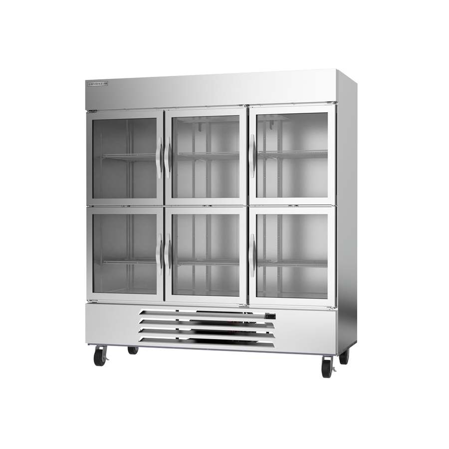 Beverage Air HBF72HC-5-HG, 75" Horizon Series Glass Half-Door Bottom Mount Freezer