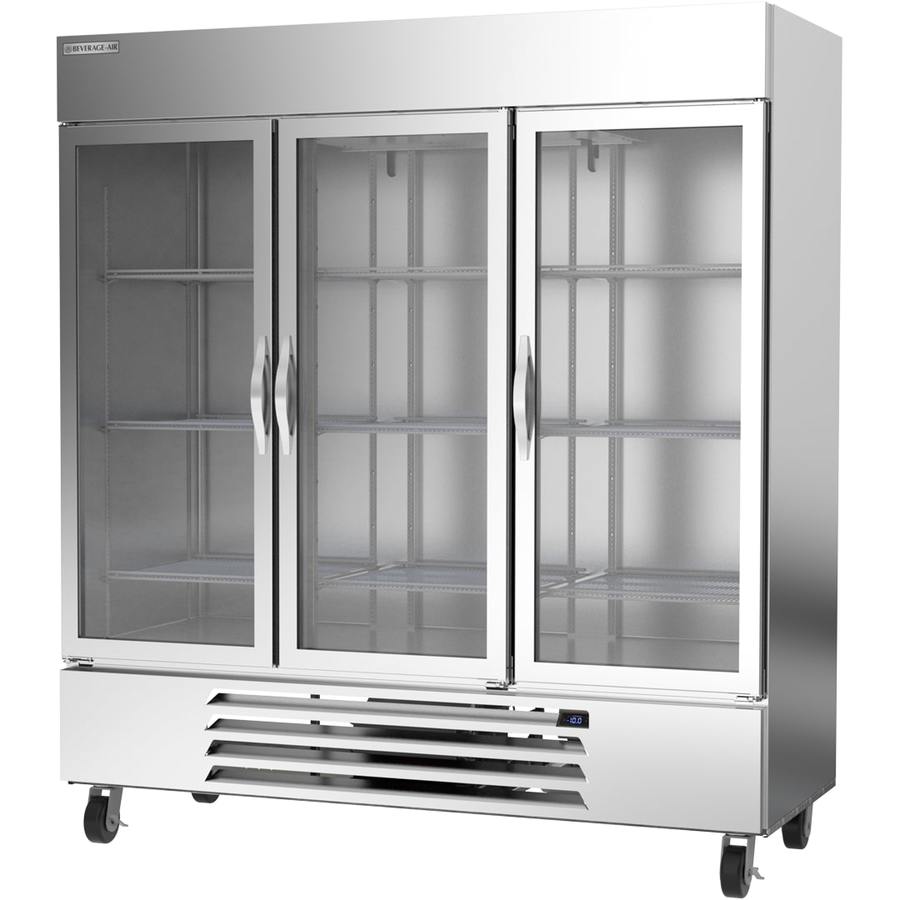 Beverage Air HBF72HC-5-G, 75" Horizon Series Glass Door Bottom Mount Freezer