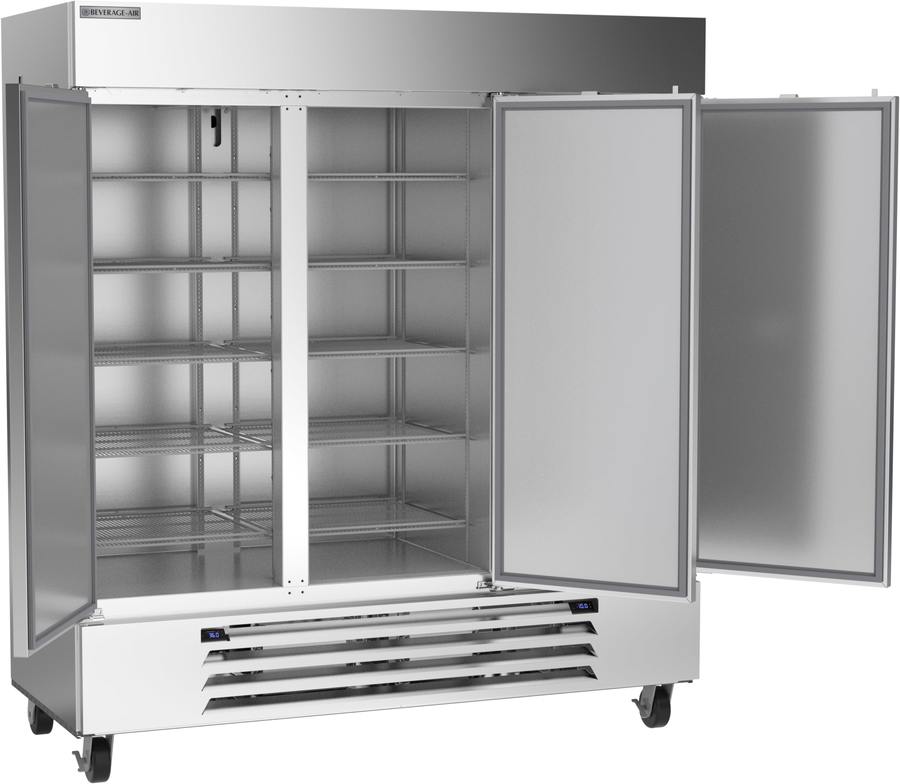 Beverage Air HBRF72HC-1-C, 75 1/8" Dual Temp Refrigerator/Freezer Bottom Mount Reach-In