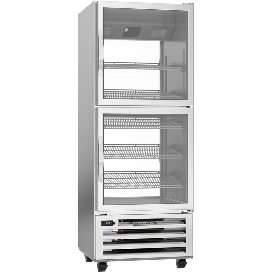 Beverage Air RID18HC-HG, 27 1/4" RI Series Pass-Thru Half Glass Door Bottom Mount Refrigerator