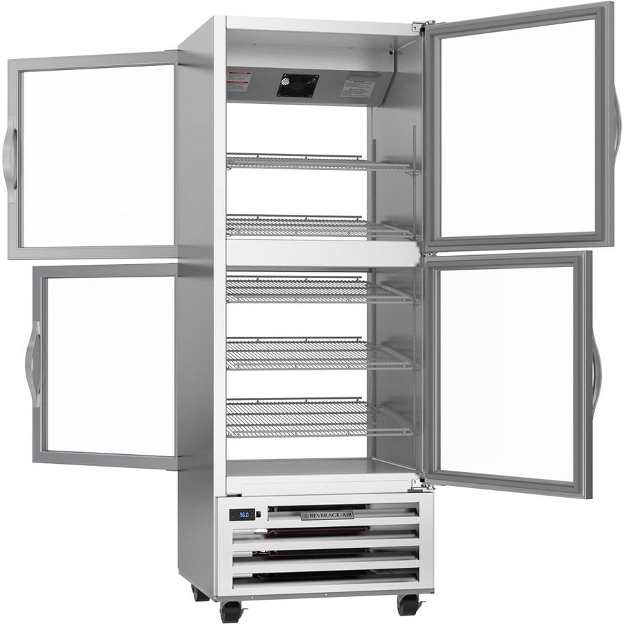 Beverage Air RID18HC-HG, 27 1/4" RI Series Pass-Thru Half Glass Door Bottom Mount Refrigerator