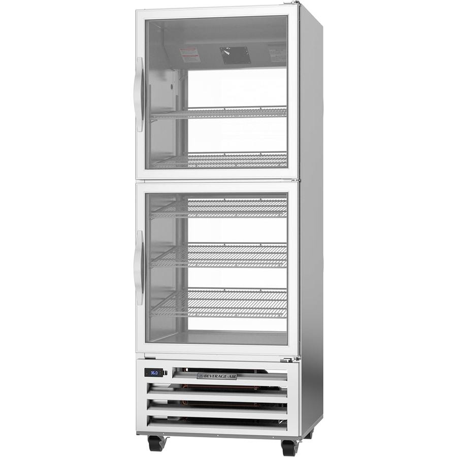 Beverage Air RID18HC-HG, 27 1/4" RI Series Pass-Thru Half Glass Door Bottom Mount Refrigerator