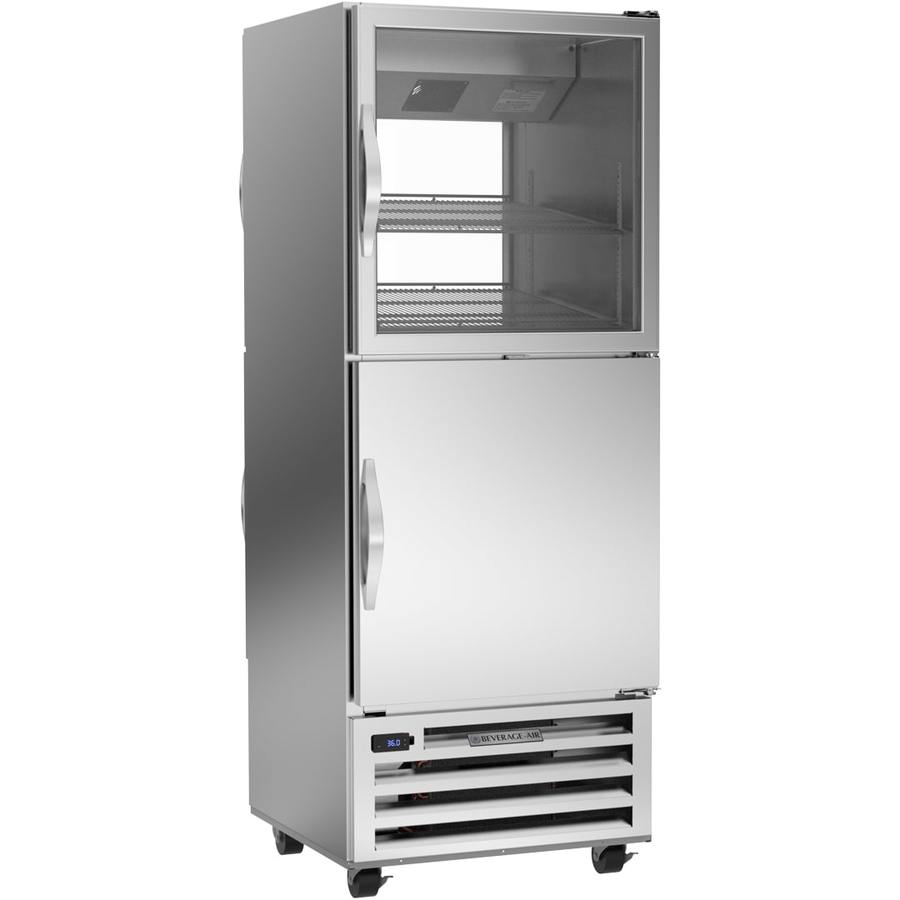 Beverage Air RID18HC-HGS, 27 1/4" RI Series Pass-Thru Half Solid Door, Half Glass Door Bottom Mount Refrigerator
