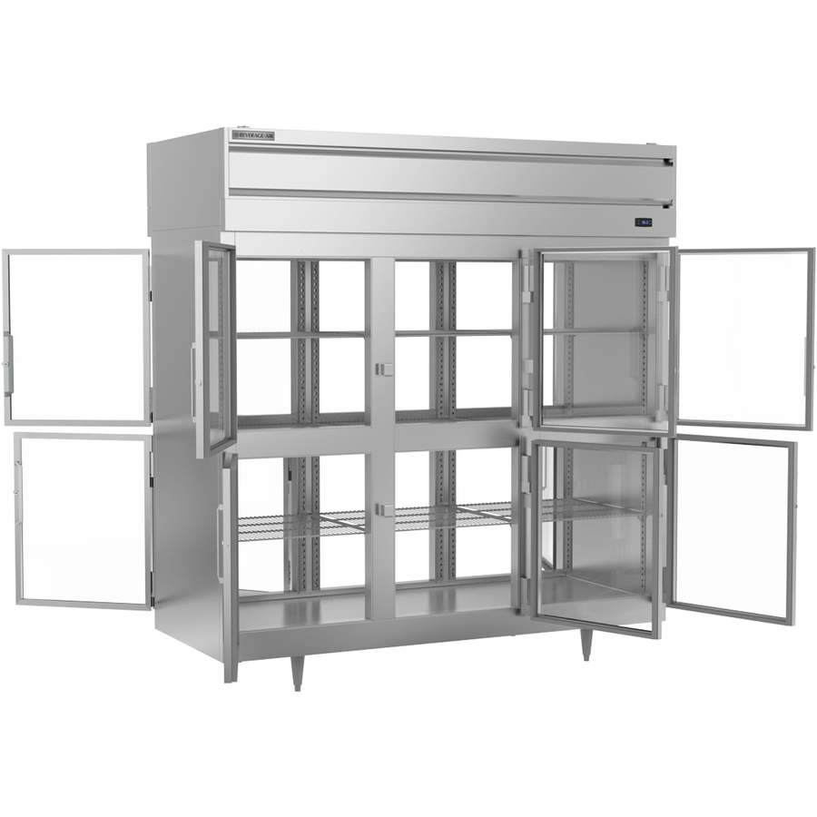 Beverage Air PRD3HC-1BHG, 77 3/4" P-Series Half-Glass Door Reach-In Pass-Thru Refrigerator