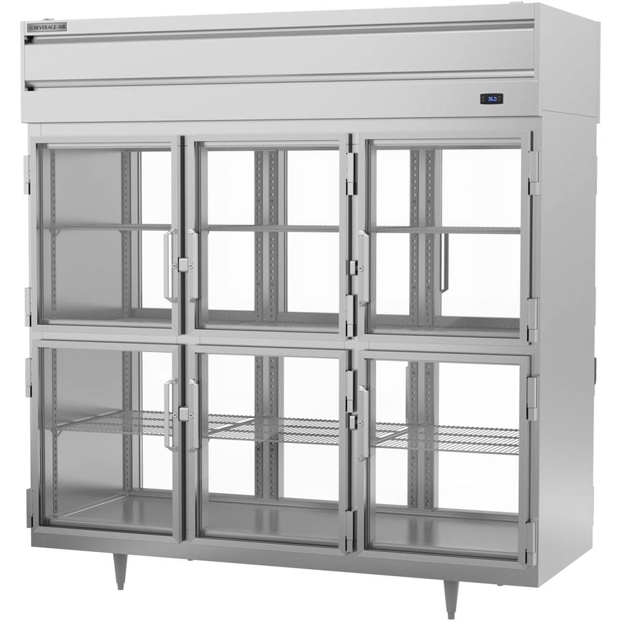 Beverage Air PRD3HC-1BHG, 77 3/4" P-Series Half-Glass Door Reach-In Pass-Thru Refrigerator