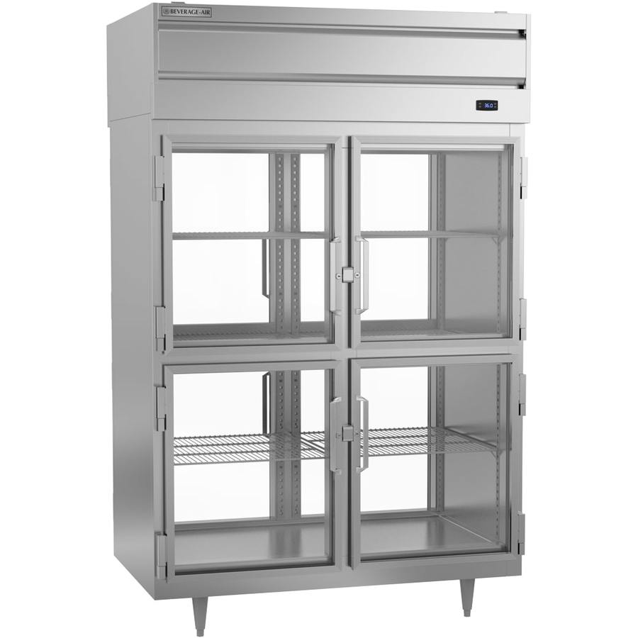 Beverage Air PRD2HC-1BHG, 52 1/8" P-Series Half Glass Door Top Mount Reach-Thru Refrigerator