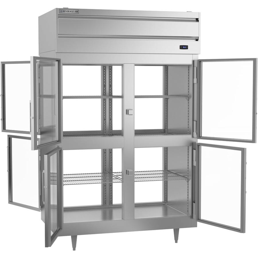 Beverage Air PRD2HC-1BHG, 52 1/8" P-Series Half Glass Door Top Mount Reach-Thru Refrigerator