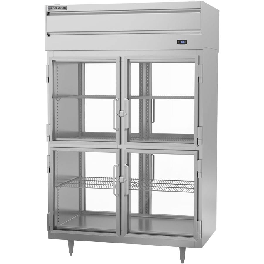 Beverage Air PRD2HC-1BHG, 52 1/8" P-Series Half Glass Door Top Mount Reach-Thru Refrigerator