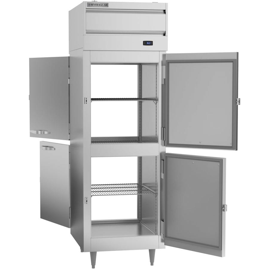 Beverage Air PRD1HC-1AHS, 26 1/2 P-Series Half-Solid Door Reach-In Pass-Thru Refrigerator