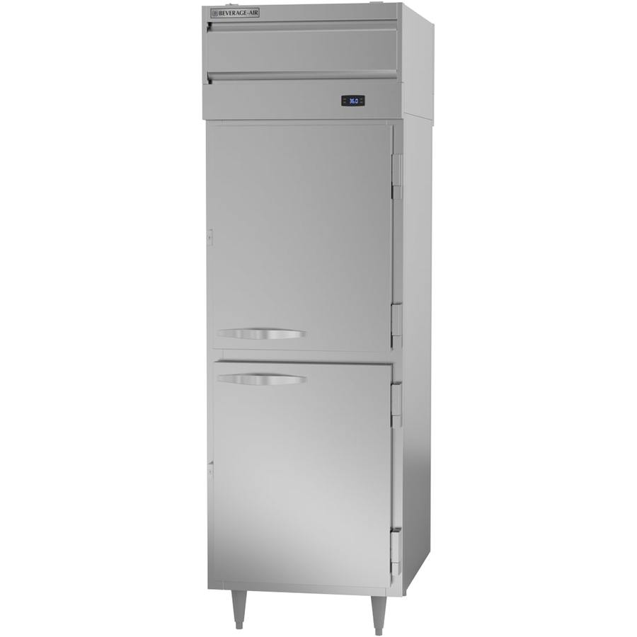 Beverage Air PRD1HC-1AHS, 26 1/2 P-Series Half-Solid Door Reach-In Pass-Thru Refrigerator