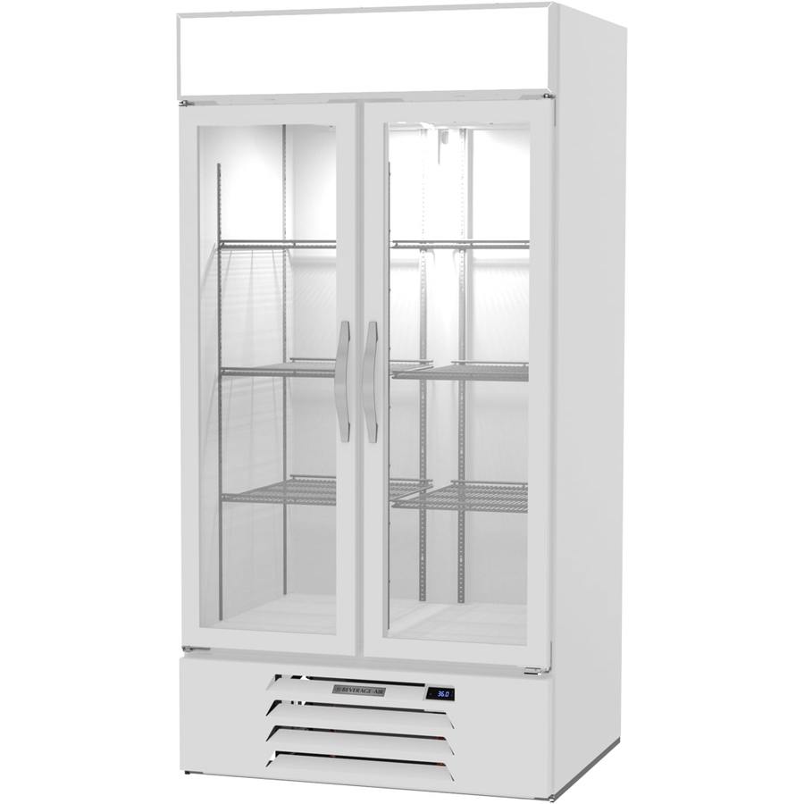 Beverage Air MMR35HC-1-W, 39 1/2” White Hinged Double Glass Door