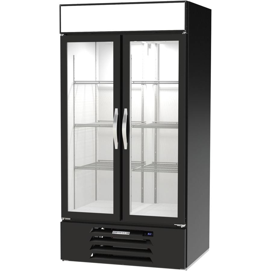 Beverage Air MMR35HC-1-B, 39 1/2” Black Hinged Double Glass Door