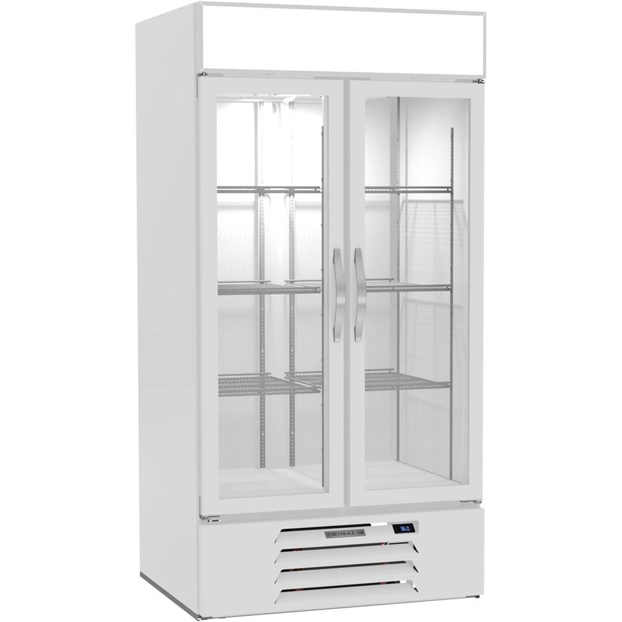 Beverage Air MMR35HC-1-W, 39 1/2” White Hinged Double Glass Door