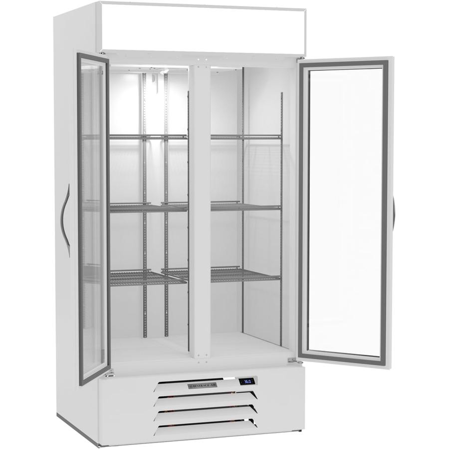 Beverage Air MMR35HC-1-W, 39 1/2” White Hinged Double Glass Door