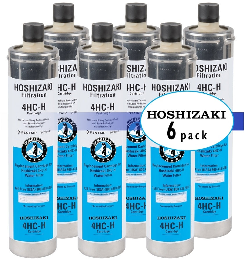 Hoshizaki H9655-06, 6 Pack Replacement 4HC-H Cartridge for Hoshizaki H930-51, H9320-52, and H9320-53 Water Filter Systems
