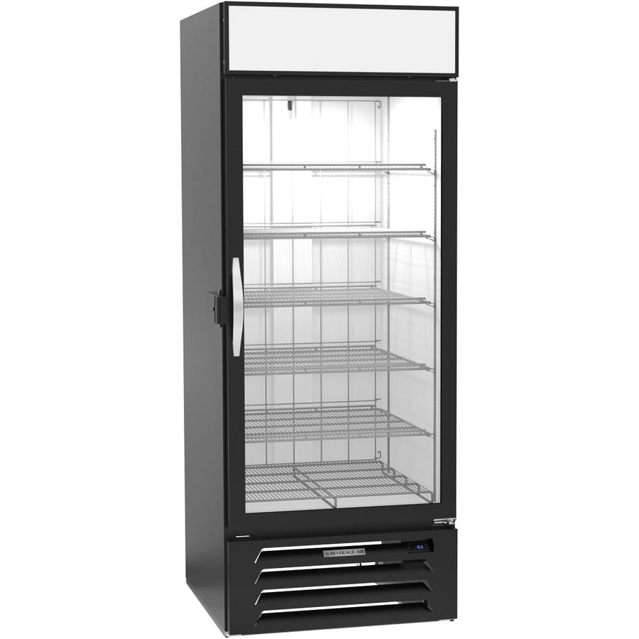 Beverage Air MMF27HC-1-B-IQ, 30" Black Hinged Single Glass Door With Electronic Lock