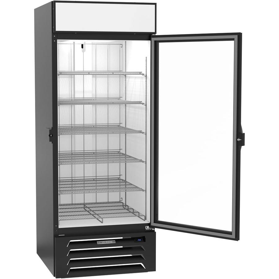 Beverage Air MMF27HC-1-B-IQ, 30" Black Hinged Single Glass Door With Electronic Lock