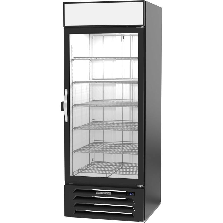 Beverage Air MMF27HC-1-B-IQ, 30" Black Hinged Single Glass Door With Electronic Lock