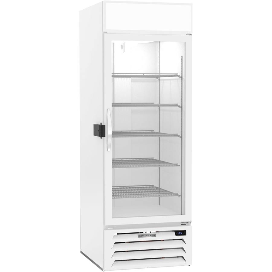 Beverage Air MMF23HC-1-W-IQ, 28 1/4” White Hinged Single Glass Door With Electronic Lock