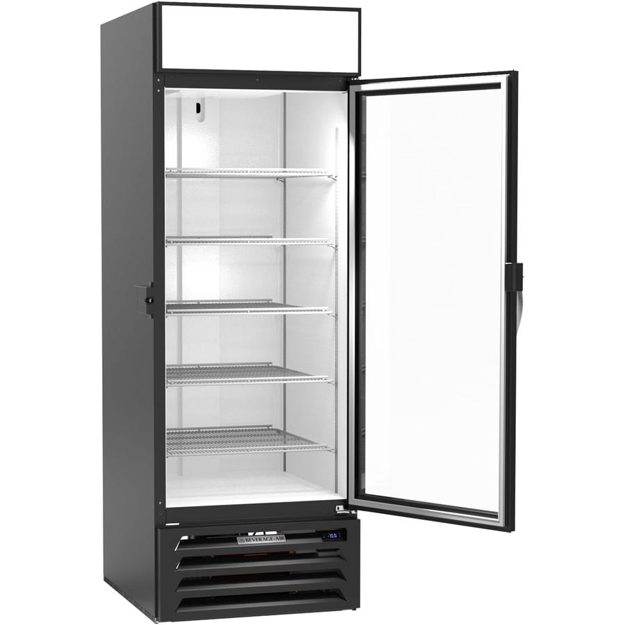 Beverage Air MMF23HC-1-B-IQ, 28 1/4"  Black Hinged Single Glass Door With Electronic Lock