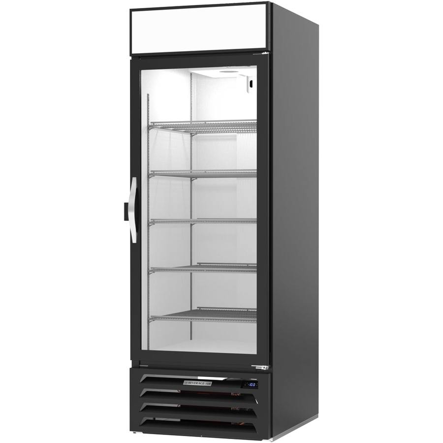 Beverage Air MMF23HC-1-B-IQ, 28 1/4"  Black Hinged Single Glass Door With Electronic Lock