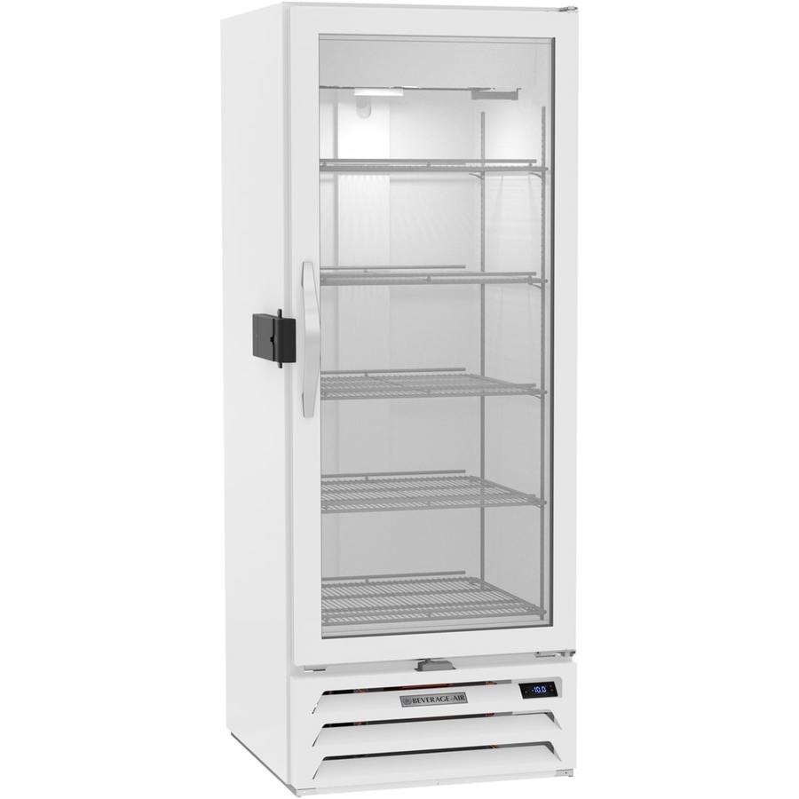 Beverage Air MMF12HC-1-W-IQ, 24 1/8" White Hinged Single Glass Door With Electronic Lock