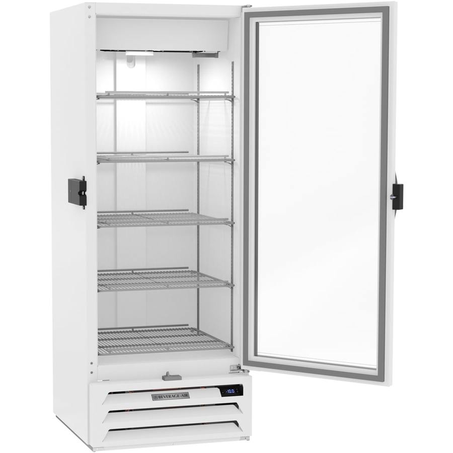 Beverage Air MMF12HC-1-W-IQ, 24 1/8" White Hinged Single Glass Door With Electronic Lock