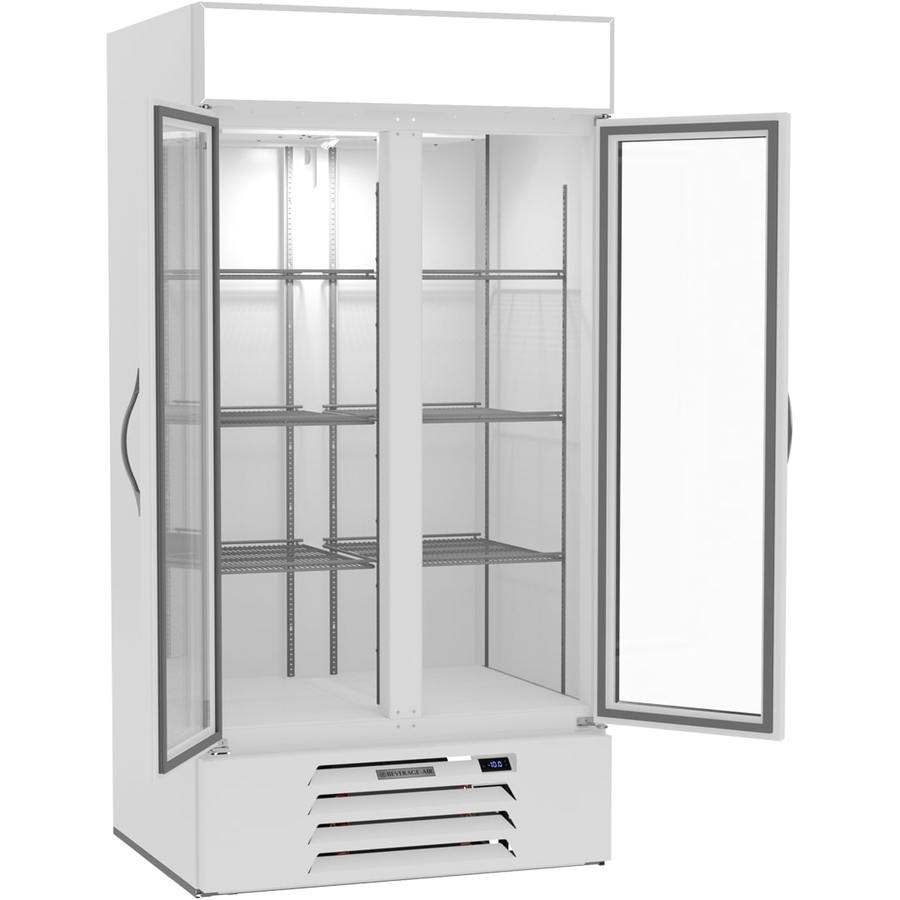 Beverage Air MMF35HC-1-W, 39 1/2" White Hinged Double Glass Doors