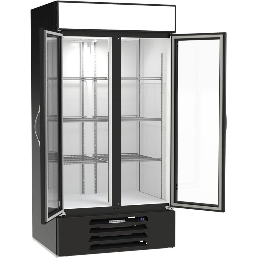 Beverage Air MMF35HC-1-B, 39 1/2" Black Hinged Double Glass Doors