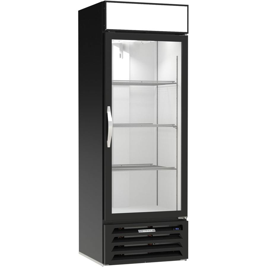 Beverage Air MMF19HC-1-B, 27 1/4" Black Hinged Single Glass Door