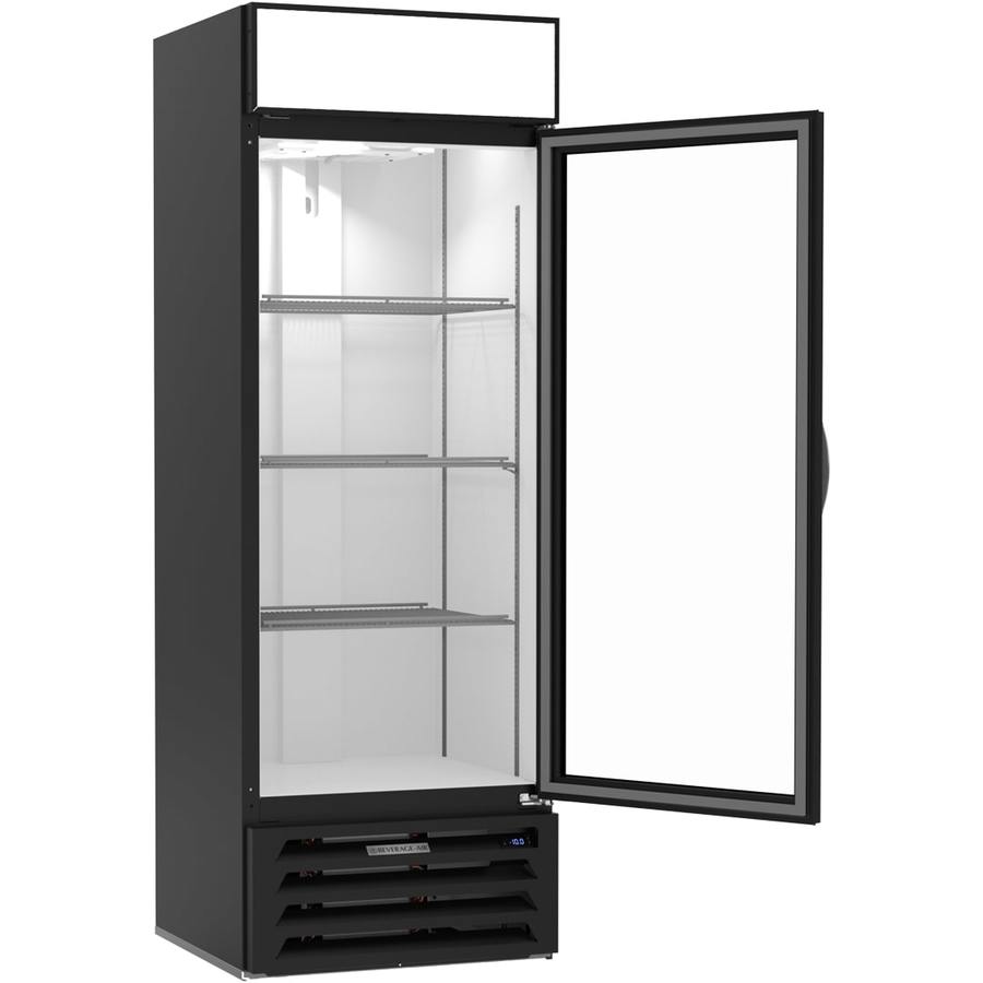 Beverage Air MMF19HC-1-B, 27 1/4" Black Hinged Single Glass Door
