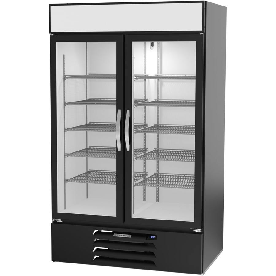 Beverage Air MMF44HC-1-B, 47" Black Hinged Double Glass Doors