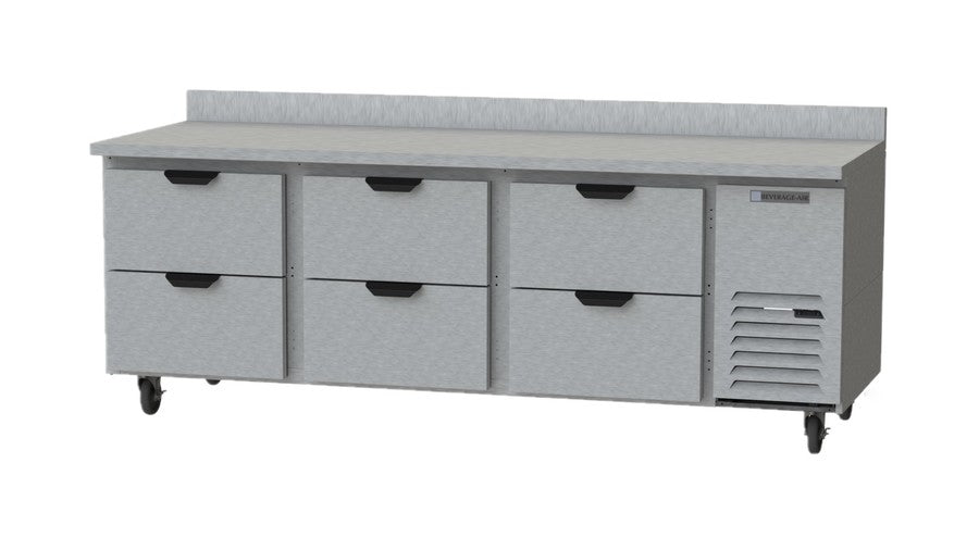 Beverage Air WTRD93AHC-6, 93" Six Drawer Worktop Refrigerators