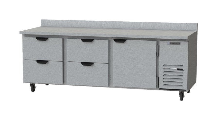 Beverage Air WTRD93AHC-4, 93" Four Drawer Worktop Refrigerators
