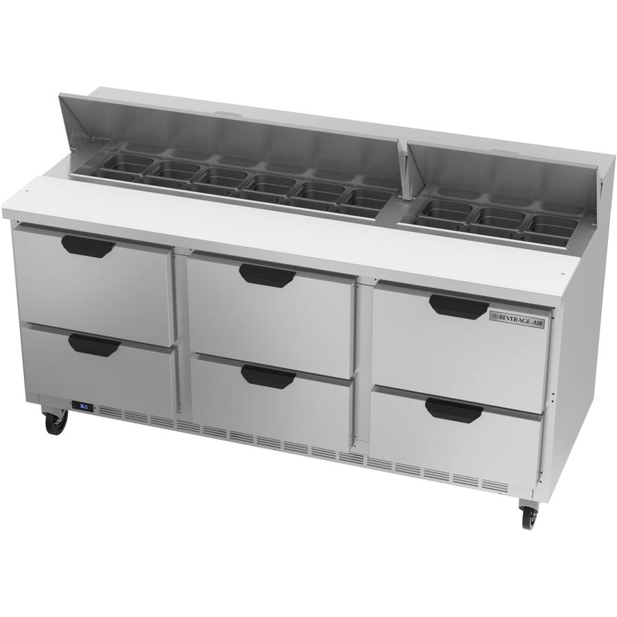 Beverage Air SPED72HC-18-6, 72" Sandwich Prep Table with Drawers