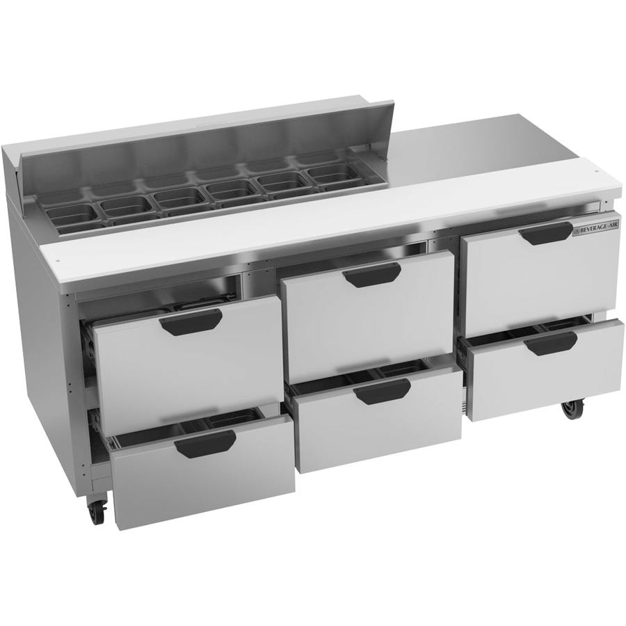 Beverage Air SPED72HC-12-6, 72" Sandwich Prep Table with Drawers