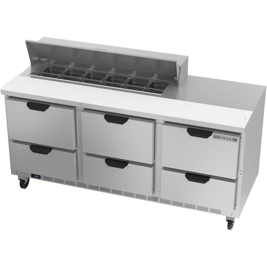 Beverage Air SPED72HC-12-6, 72" Sandwich Prep Table with Drawers
