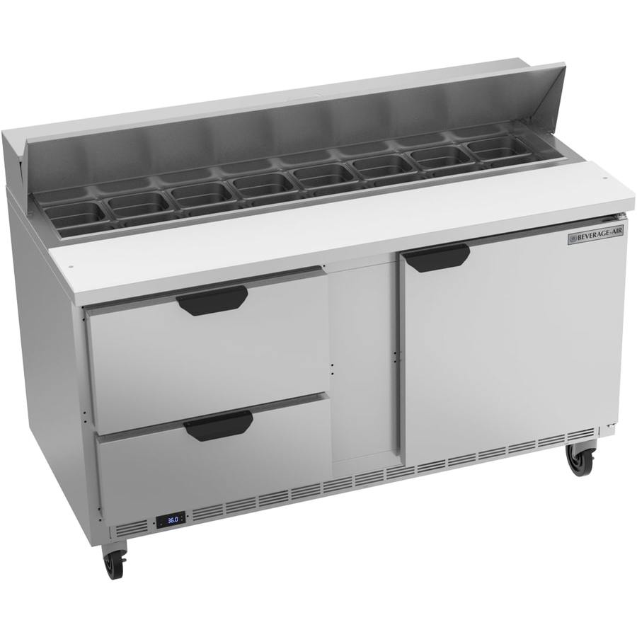 Beverage Air SPED60HC-16-2, 60" Sandwich Prep Table with Drawers
